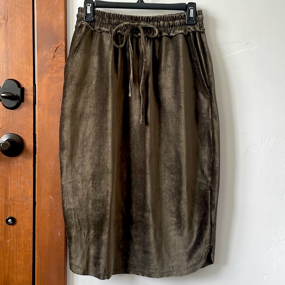Green Women’s Polagram Rib-Knit Skirt